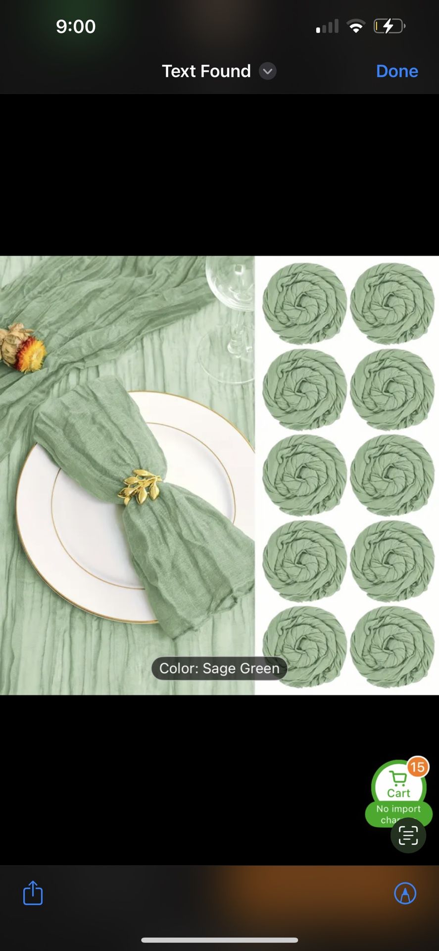 Sage Green Cheese Cloth Napkins 