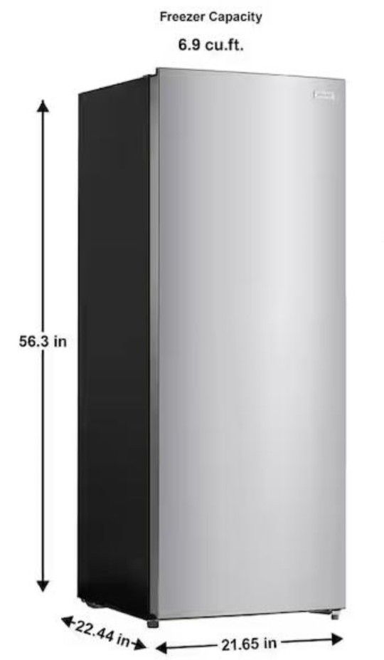 Vassani 7 cu. ft. Convertible Upright Freezer/Refrigerator in Stainless Steel
