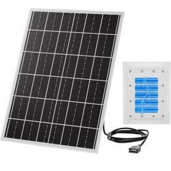 15W 5V Solar Panel for Outdoor Security Camera with 20Ah LiFePO4 Battery - Monocrystalline Solar Panel Kit, MPPT Control Board & USB Output