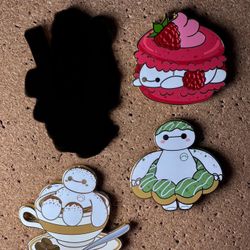 Baymax Art Lucky Cat Cafe Pixar Big Hero 6 Fantasy Disney Pin Bundle Lot [3 Pins]