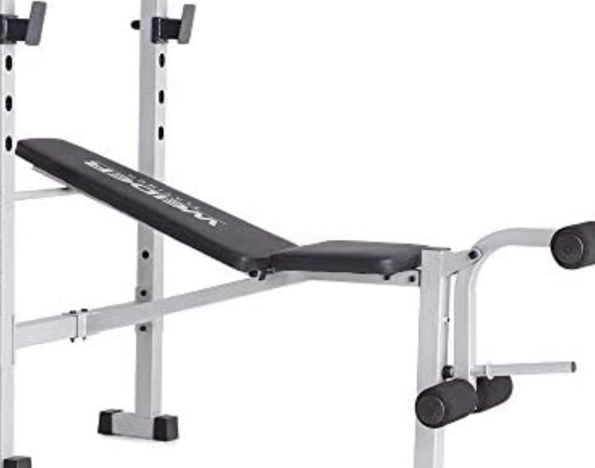 CAP Barbell - 100 lb Standard Vinyl Weight Set and bench with rack. Factory sealed