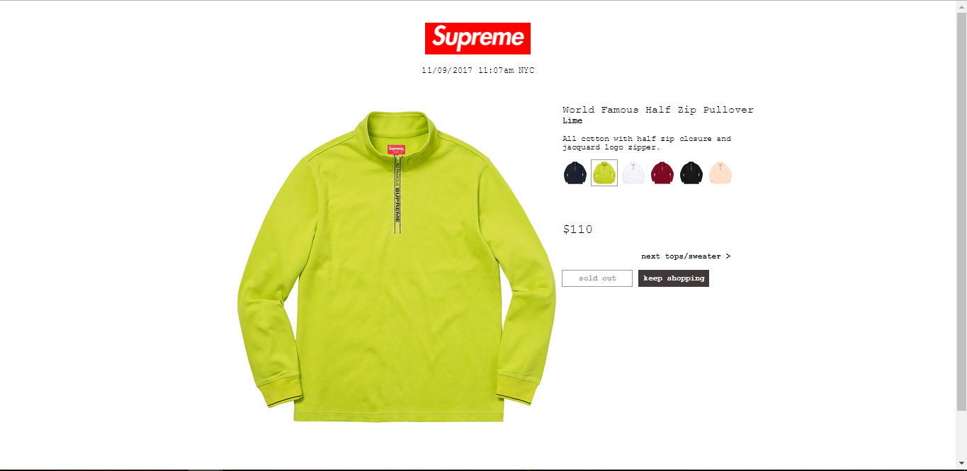 Supreme lime green pullover