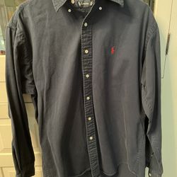 90s Men’s Polo Ralph Lauren Blake Button Down Shirt Size M Blue