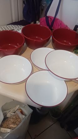 Platos Blanco Con Rojo 3 Tasones Para Posole X 45 Todos Mejoro Precio Nuevos