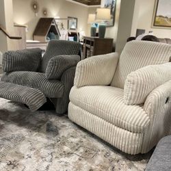 TIE-BREAKER FOG-IVORY SWIVEL GLIDER RECLINER