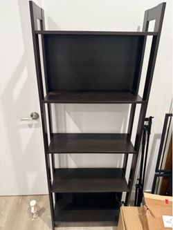 IKEA Dark Brown 5-Shelf Ladder Bookcase Bookshelf Used Bookshelf (IKEA Laiva)