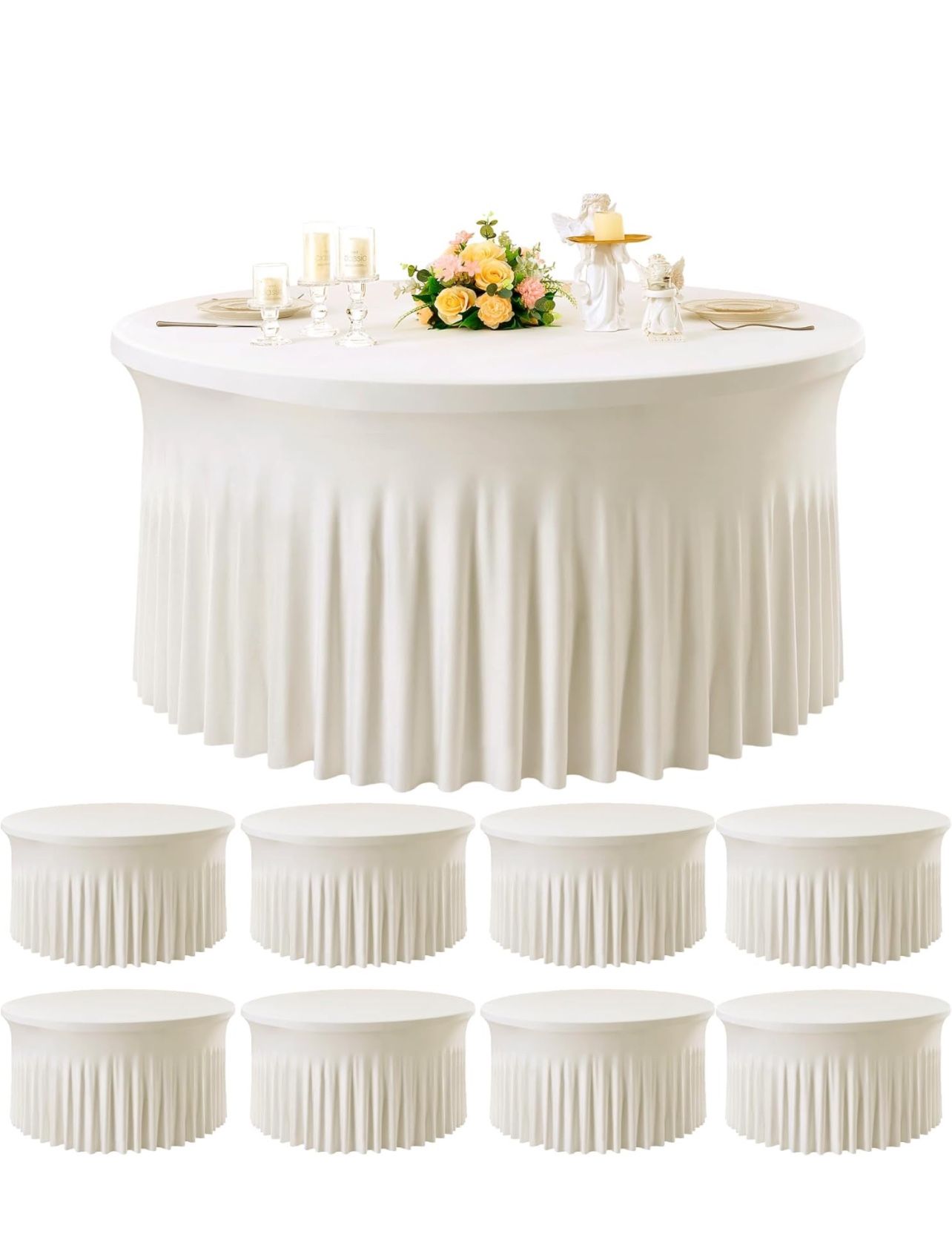 6foot Round Table Cloth Ivory