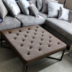 New Large Leather Ottoman Coffee Table 