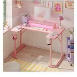 Pink gaming desk