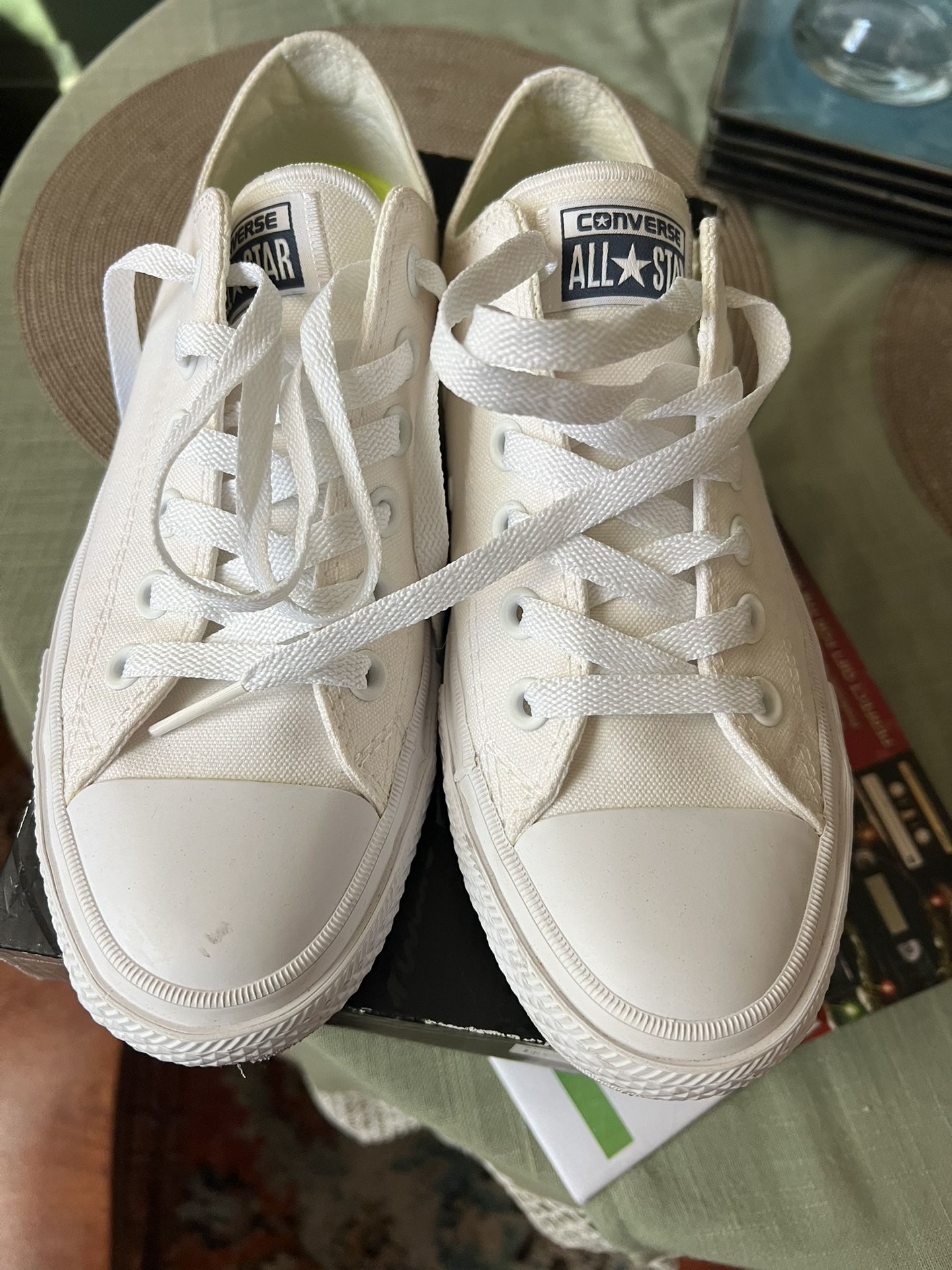 Converse All Star White Sneakers Size 6 Worn Once