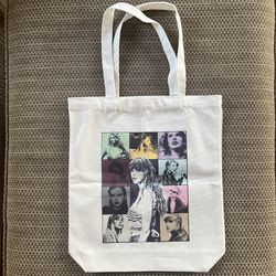 Taylor Swift Eras Tour Inspired Canvas Tote Bag Cotton 13.5 X 15 Inch