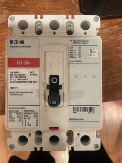 Eaton FD 35k 100A 3-Pole Industrial Circuit Breaker