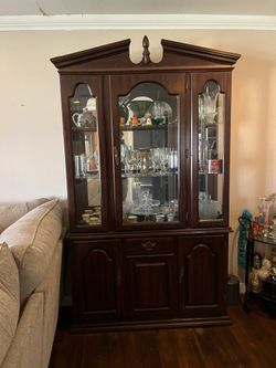 Cherrywood China Cabinet with indoor light