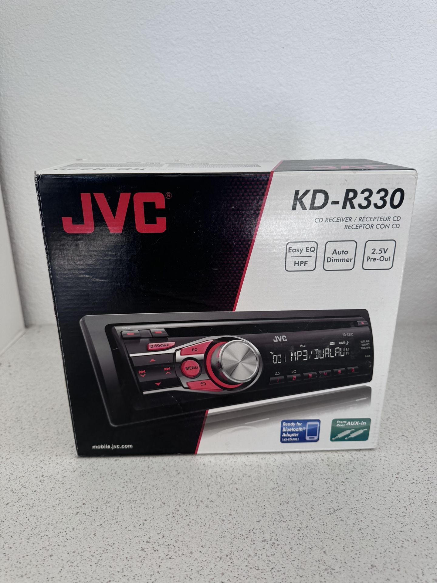 JVC KD-R330 CD RECEIVER MP3 WITH BLUETOOTH AND AUX