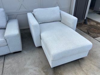 Light Grey Chaise Couch with Storage