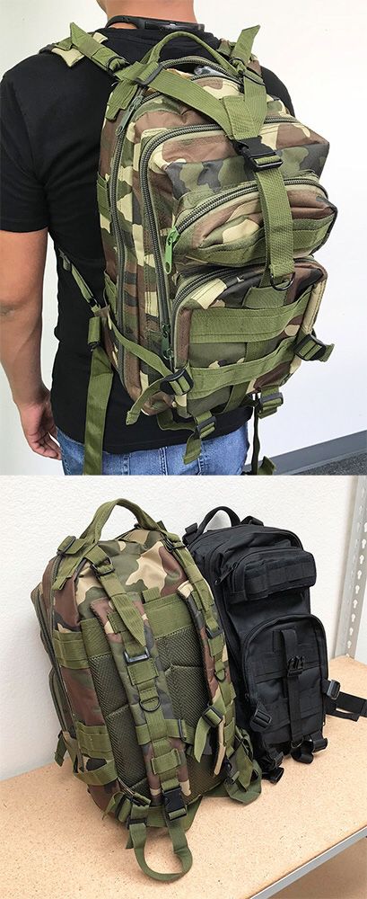 New $15 each 30L Outdoor Military Tactical Backpack Camping Hiking Trekking (Black/Camouflage)