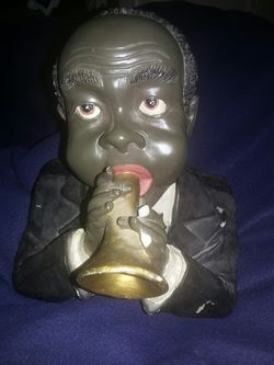 Vtg Black Americana Musician Statue