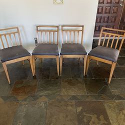 Vintage MCM Thomasville Wood Dining Room Chairs Set Of 4
