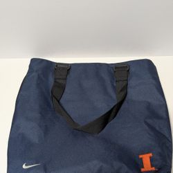 University of Illinois Nike Tote Bag Navy Blue with Orange I Logo & Zip Storage
