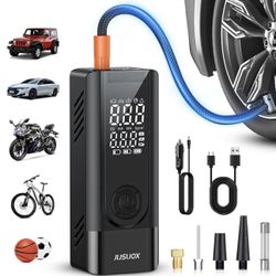 	JUSUOX Tire Inflator Portable Air Compressor 150PSI Cordless Air Pump for Car	
