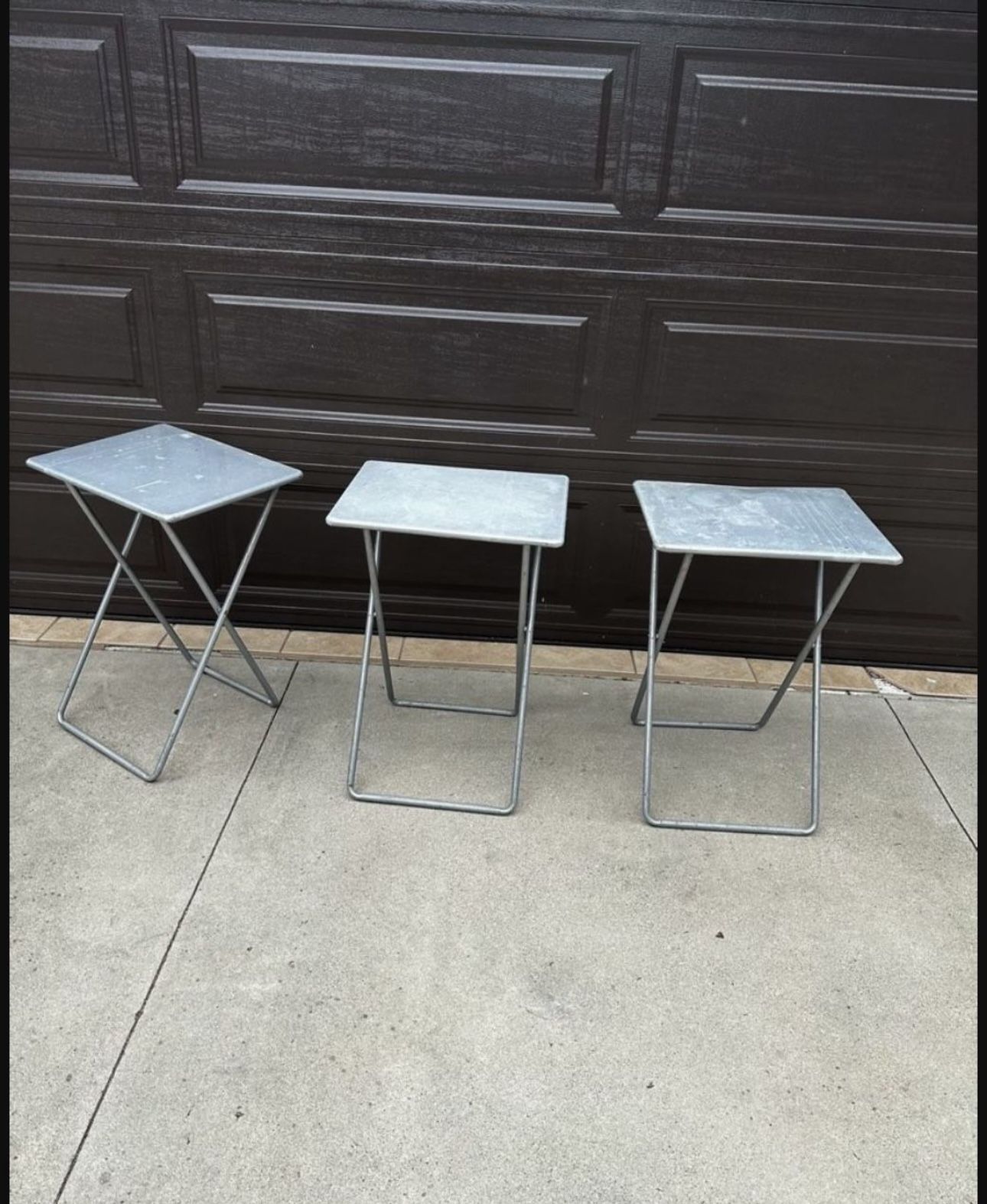 Vintage Metal Folding Table Set 