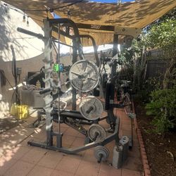 OLYMPIC SQUAT RACK SMITH MACHINE WITH OLYMPIC WEIGHTS 