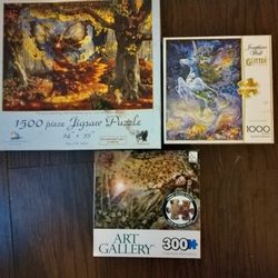 Lot Of 3 Jigsaw Puzzles Fairy Tale 