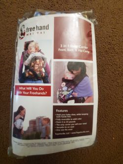 Baby Carrier  3 In One Hip, Front And Back Carry