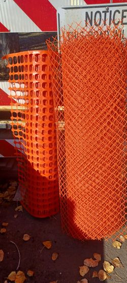 Orange plastic temporary fencing