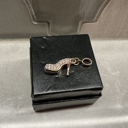 New Gold Tone High Heel CZ Charm