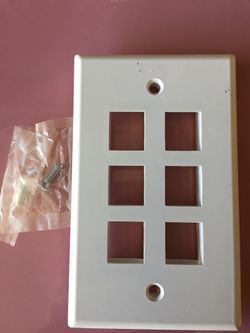 6 Button Wall Plate - White