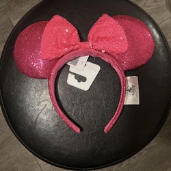 Pink Sparkly Minnie Ears