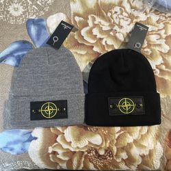 (2) Stone Island Beanies