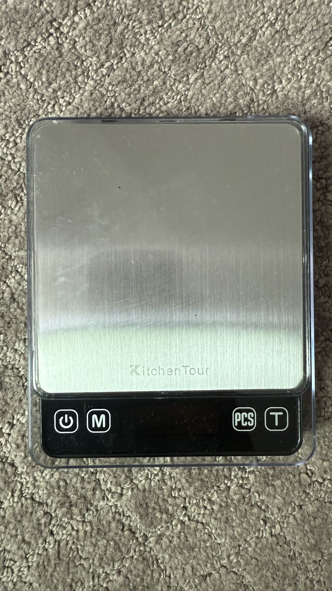 Black & Silver Digital Kitchen Tour Scale  5” X 4” X 0.74”