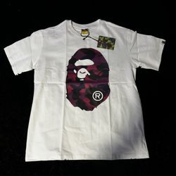 Bape White Purple Camo T-Shirt (Size Large) 