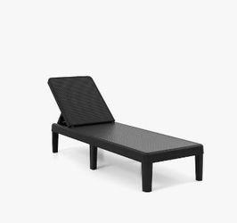 Plastic Sunbed Black 84x57x188cm.