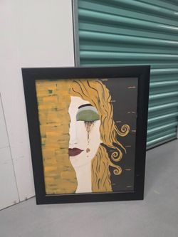 Golden Tears by Gustav Klimt Framed Wall Art Print, Wonderful Living Room or Office Wall Decor