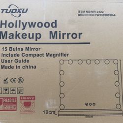 Hollywood Vanity Mirror With Lights,15 Dimmable Bulbs