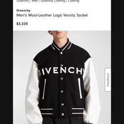 Givenchy Varsity Jacket Wool And Leather Brand New Never Worn 50R EU 40R US Authentic Guaranteed From Neiman Marcus
