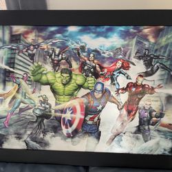 3D Marvel Avengers Lenticular Wall Art 30” X 22”