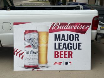 Large Budweiser Baseball Beer Sign