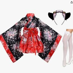 Japanese Lolita Sakura Kimono Styled Maid Outfit