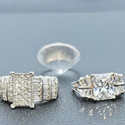 Moisiniate Diamonds Set In Italian Sterling Silver (Genuine And Tested) ~$50-$80