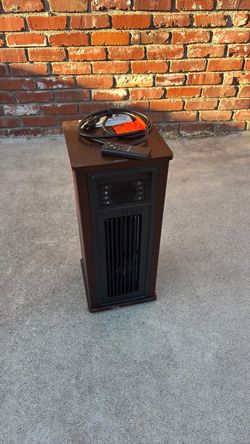 Lifesmart 1500W Oscillating Infrared Tower Space Heater (Wood Cabinet)