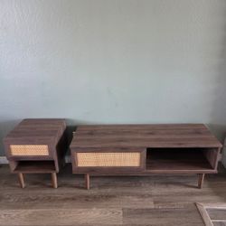 Small Wood TV Stand Console & Lamp Table