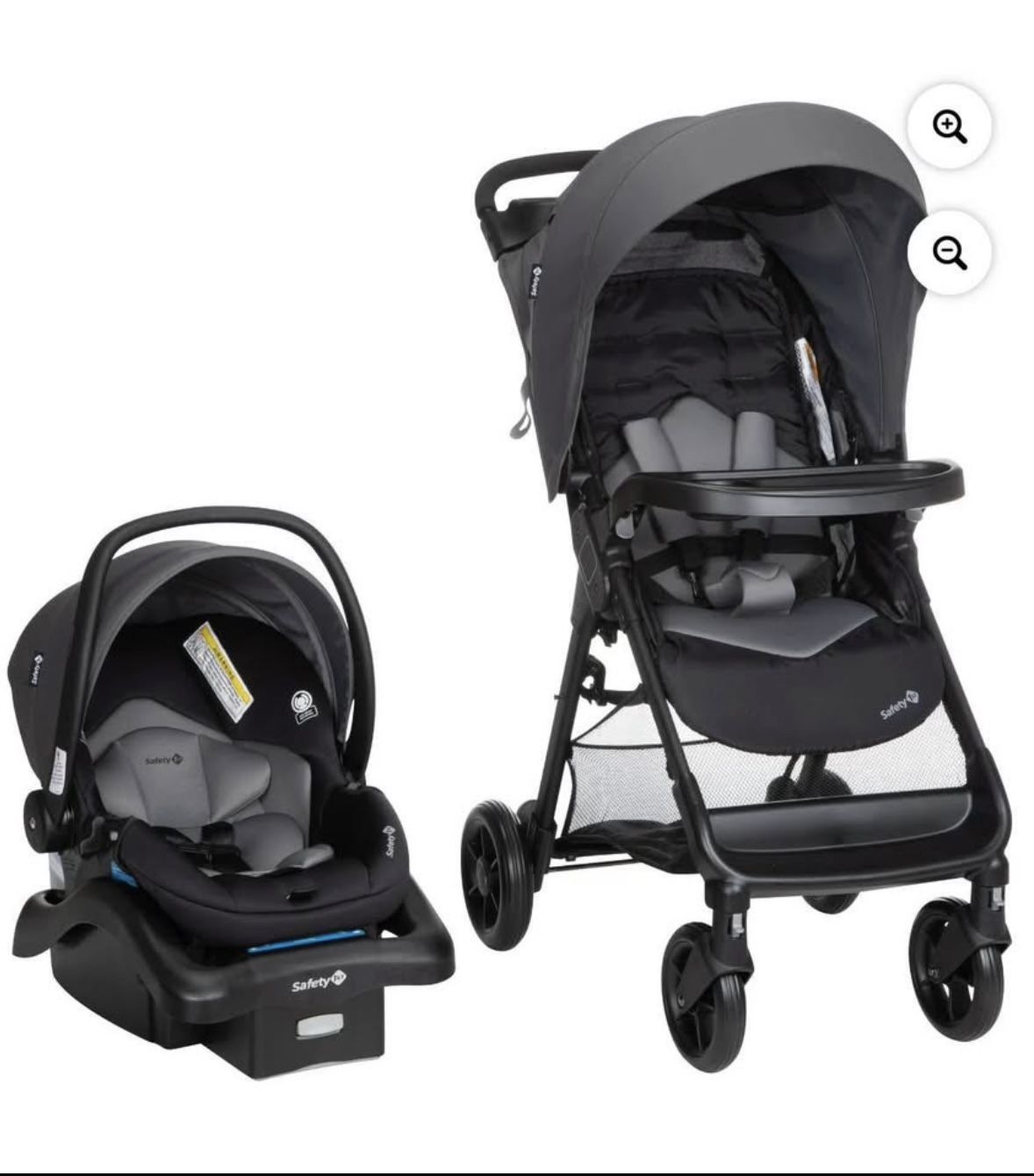 Safety 1st car seat and stroller navy blue and dark gray