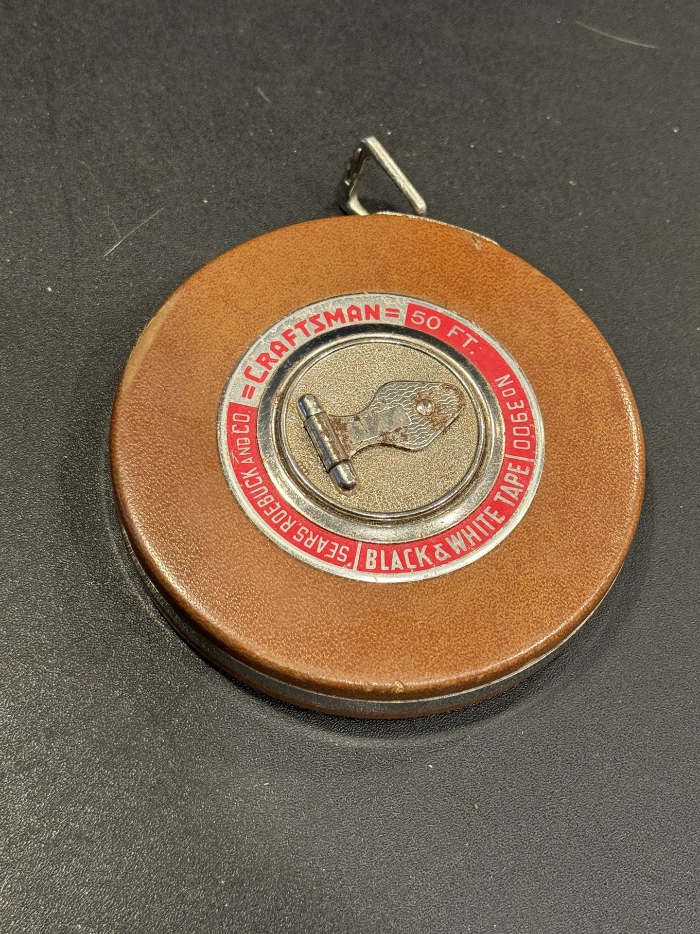 CRAFTSMAN - Sears Roebuck 50’ Tape Measure No. 3900 Ruler Black & White Tape. Vintage USA Craftsman