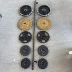 Weights 155LBs and Barbell