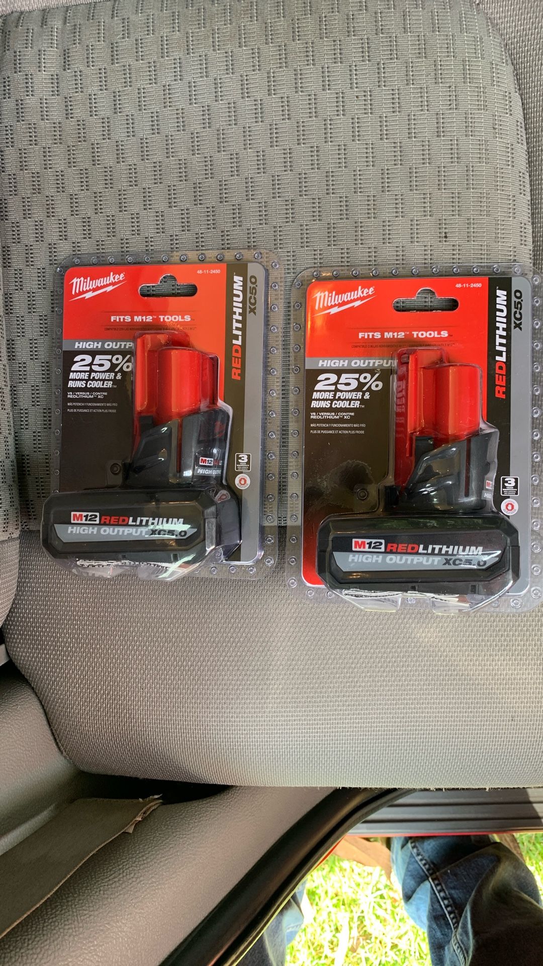 2 Milwaukee M12 XC 5.0 Batteries 