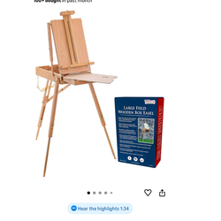 Large Wooden French Easel – Adjustable Artist Easel w/ Storage – NEW